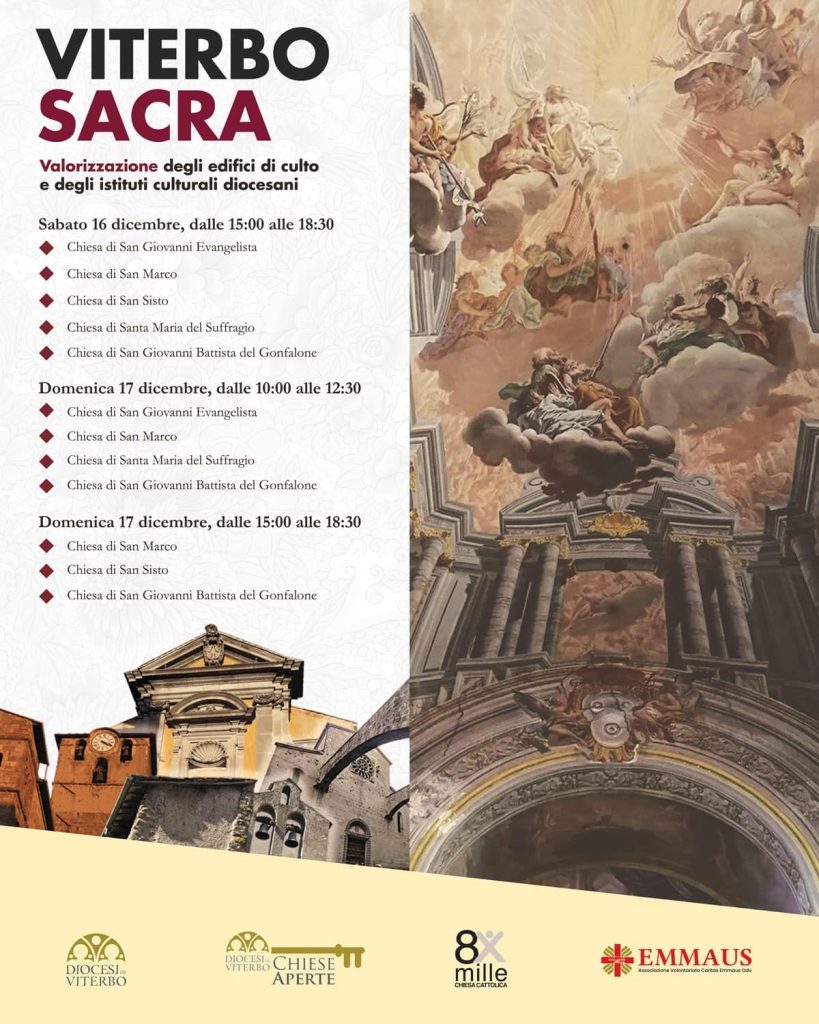 “Chiese Aperte”, valorizzazione degli edifici di culto: sabato 16 e domenica 17 dicembre
