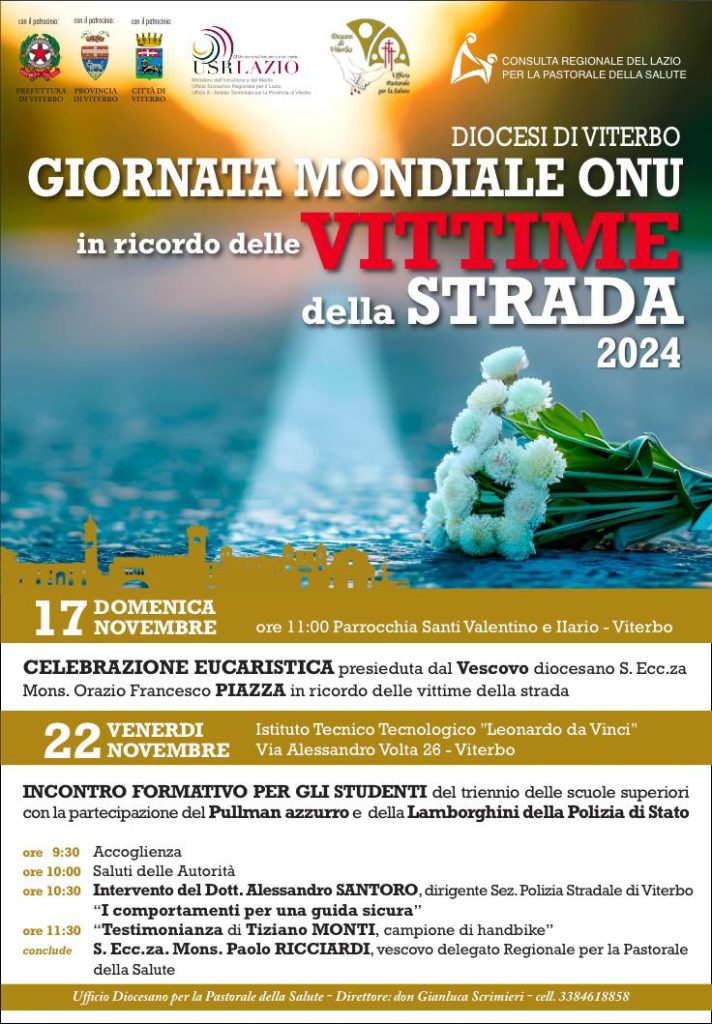 gionata mondiale onu
17 NOVEMBRE
ore 11:00 Parrocchia Santi Valentino e Ilario - Viterbo
